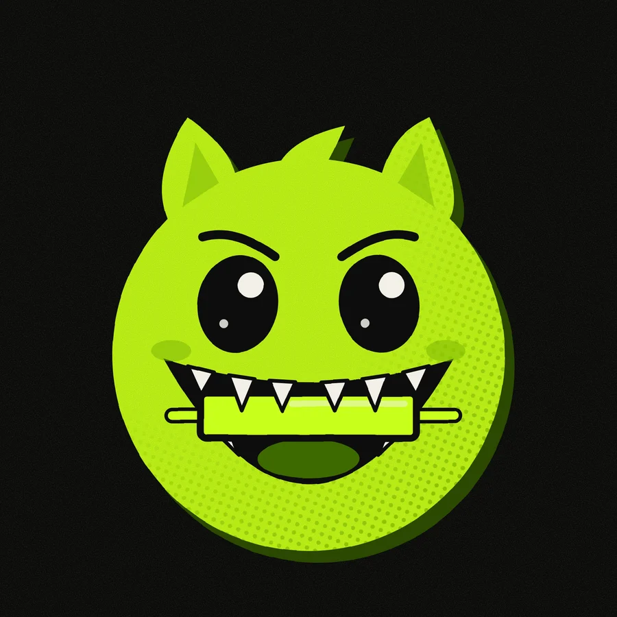 GULP profile picture: lime gremlin biting a green candle